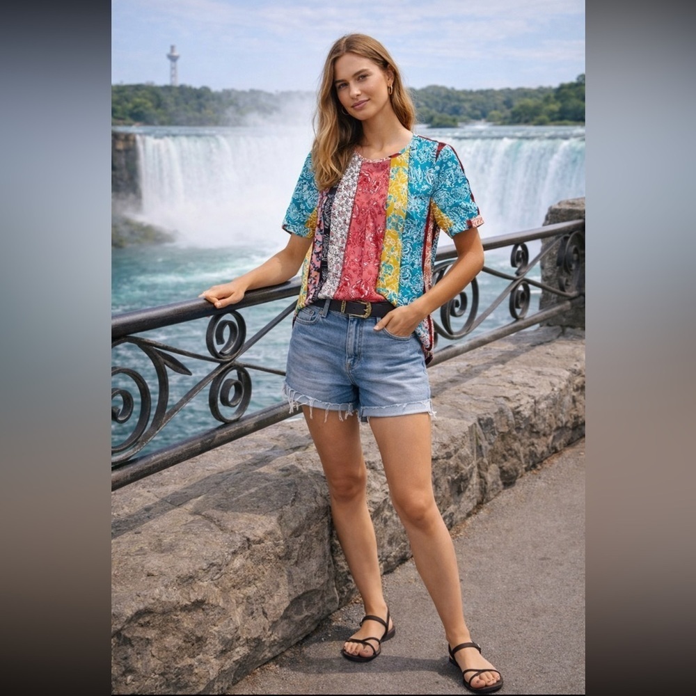 ANTHROPOLOGIE NWT Daniel Rainn Beaded Floral Blouse Size S.